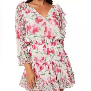 MISA Eliza Dress in Fuschia Floral Chiffon
